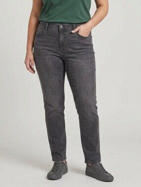 JCPenney High Stretch Denim Womens Black Slim Straight Leg Jeans 18W